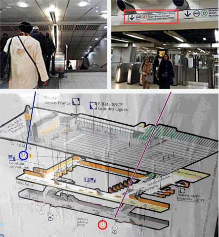 リヨン駅での乗り継ぎ(地下鉄→RER)3